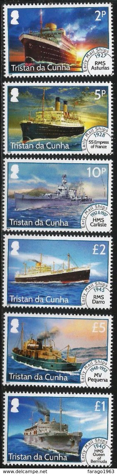 2015 Tristan Da Cunha Early Mail Ships Definitives Complete Set Of 12 MNH @FACE Value - Tristan Da Cunha