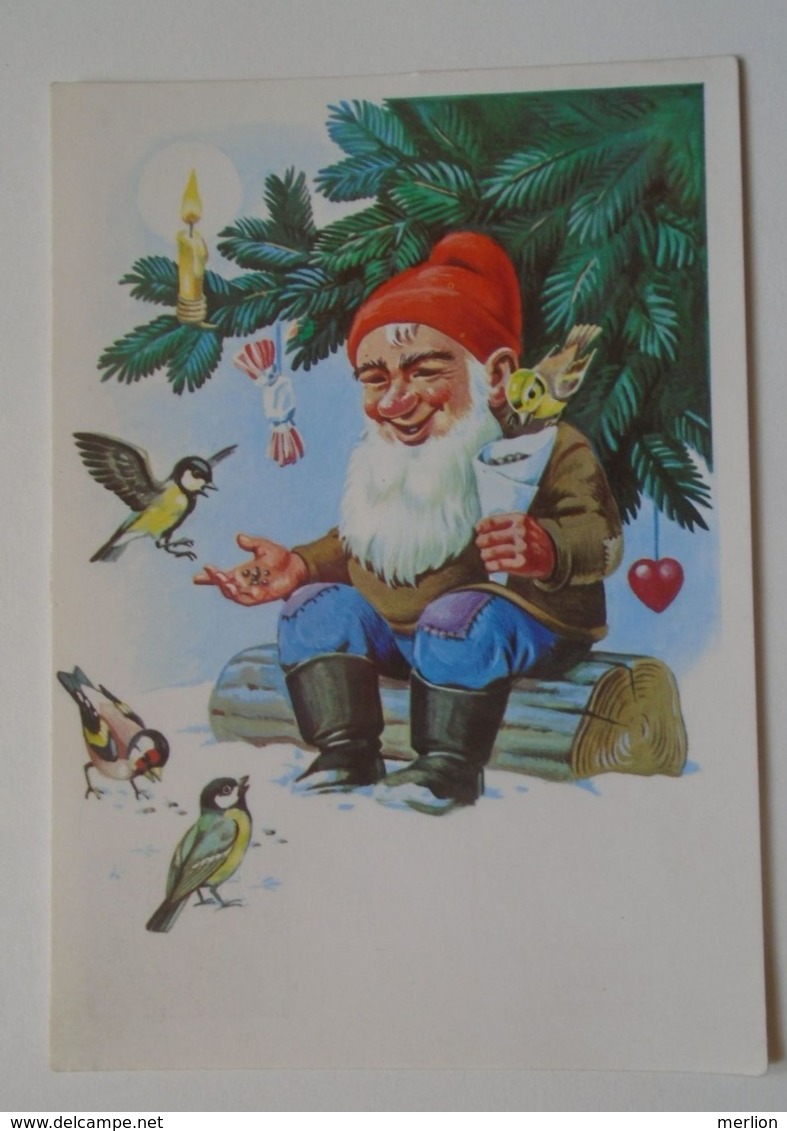 D171761 Hungary   Postal Stationery   Entier -Ganzsache - 2  Ft Nr.  Kékesi - Dwarf Zwerge Gnome Feeding Birds - Interi Postali