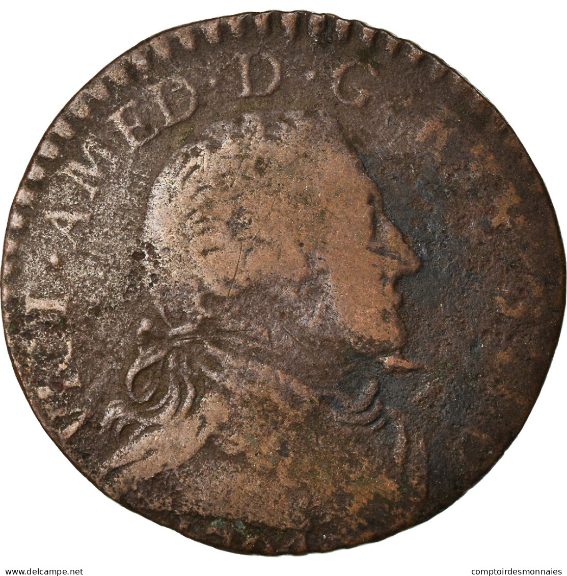 Monnaie, États Italiens, SARDINIA, Vittorio Amedeo III, 5 Soldi, 1794, Torino - Piémont-Sardaigne-Savoie Italienne