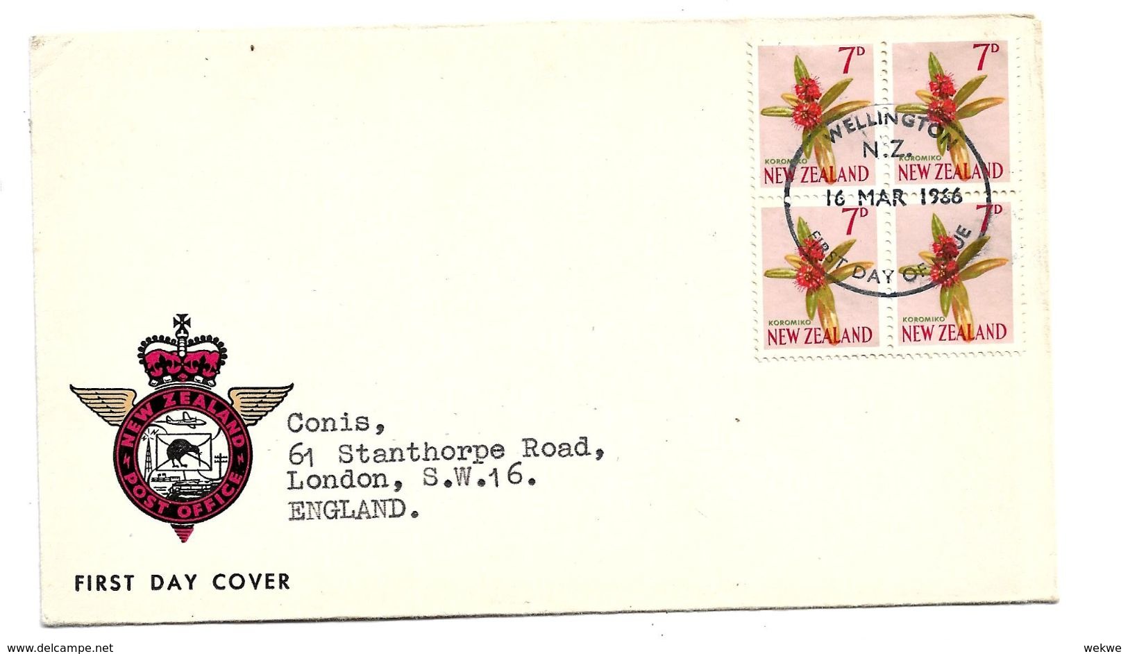NZ184 / NEUSEELAND - Koroniho, Einheimischer Busch In Bllüte, FDC 1966 - Briefe U. Dokumente