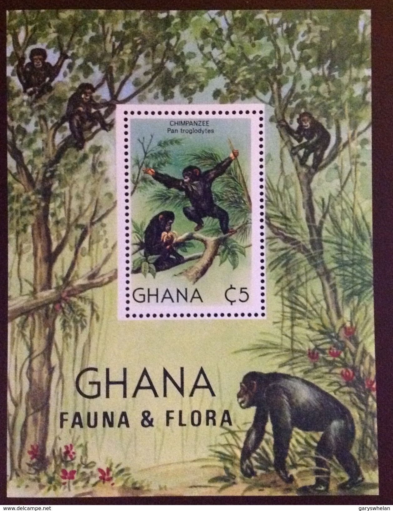 Ghana 1982 Flora & Fauna Chimpanzees Minisheet MNH - Chimpancés