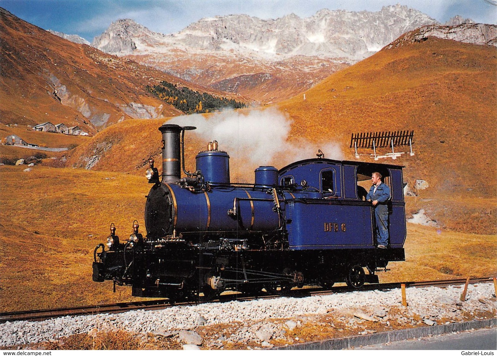 Locomotive à Crémaillère Realp - Furka - Oberalp - Bahn FO - F.O Ligne De Chemin De Fer Train - Realp