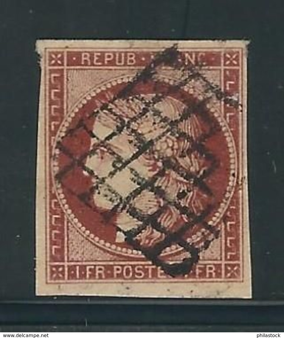 FRANCE N° 6 B Carmin Brun Foncé Obl. TTB - 1849-1850 Ceres