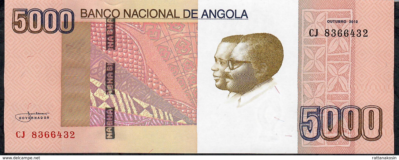 ANGOLA P158 5000 KWANZAS 2012  #CJ     UNC. - Angola