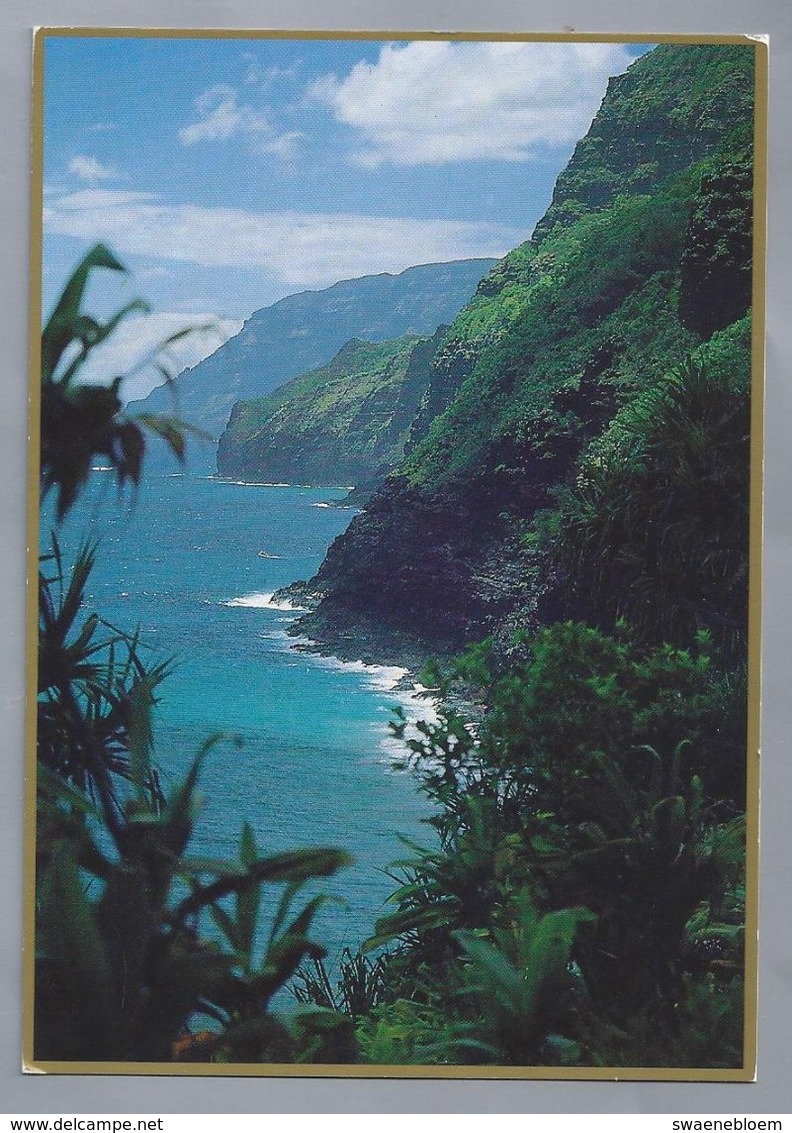 US.- HAWAI, KAUAI. Nā Pali Coast State Wilderness Park On Kaua'i's Northwestern Shore Is Known For Its Luch Valleys - Kauai