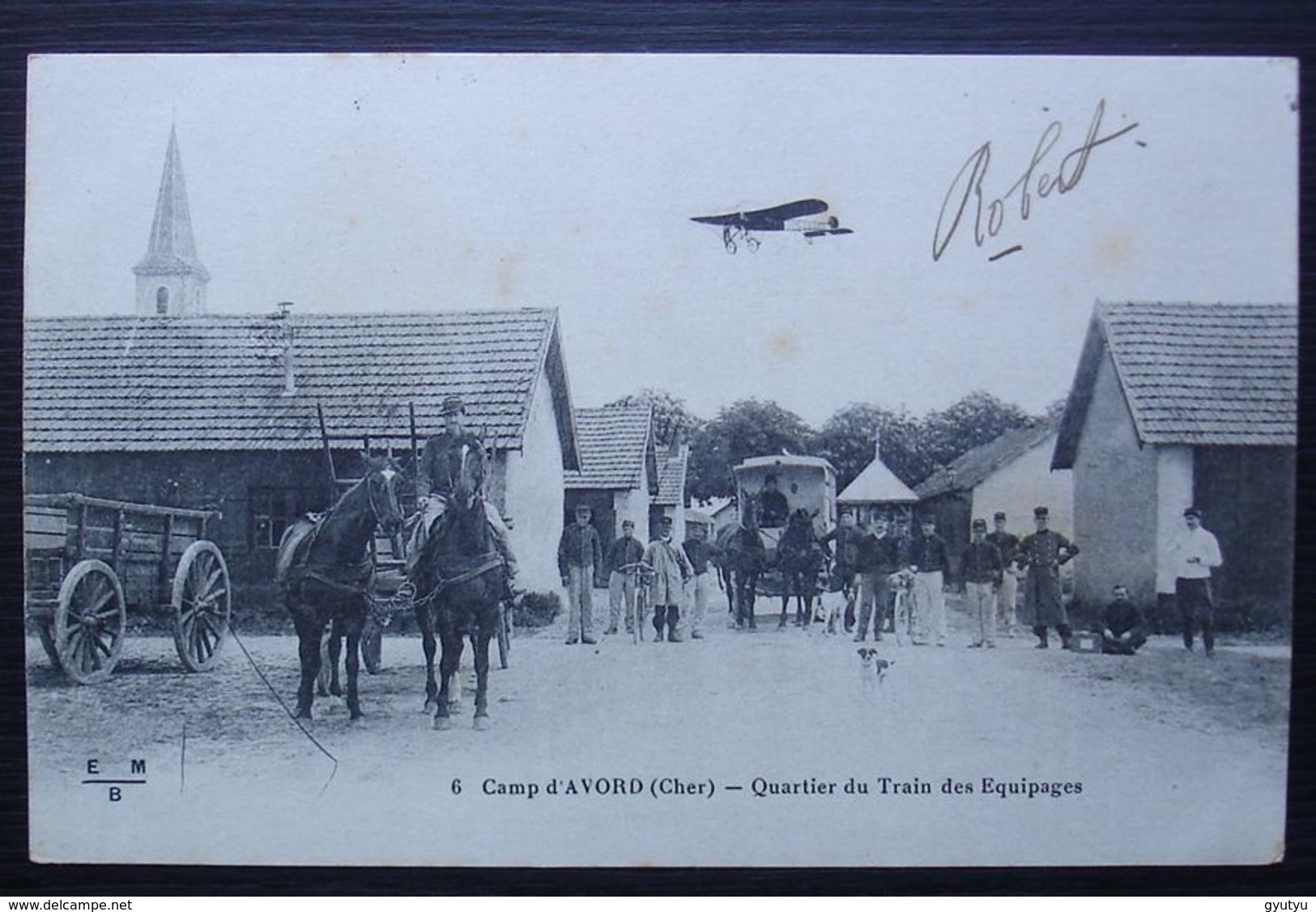 1916 Camp D'Avord 31eme Section, école D'aviation, Cachet Sur Carte Du Camp, Quartier Du Train D'équipage - Oorlog 1914-18