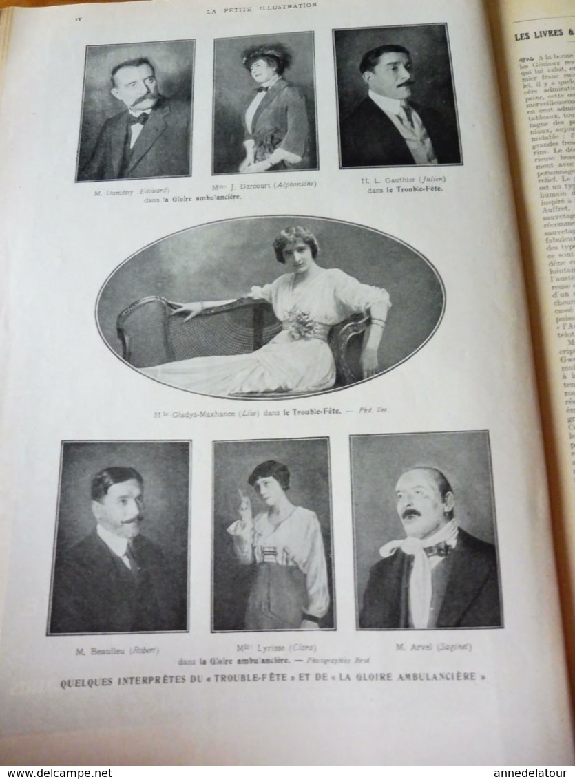 1913 LE TROUBLE-FÊTE bébé surgit dans un ménage bourgeois dont il bouffe la vie,;LA GLOIRE AMBULANCIERE (Tristan Bernard