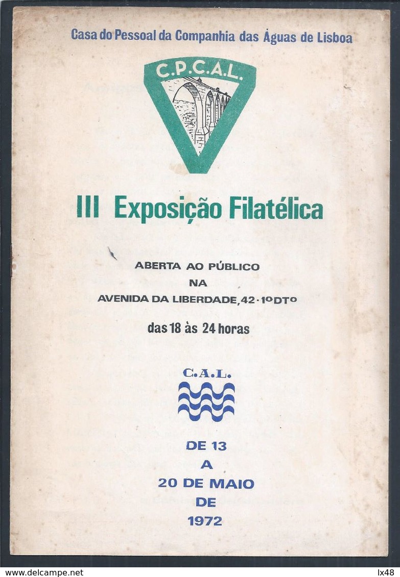 Catálogo Da 3ª Exposição Filatélica Da Companhia Das Águas De Lisboa, Em 1972. Aqueduto Das Águas Livres. Logo Da CAL - Libro Dell'anno