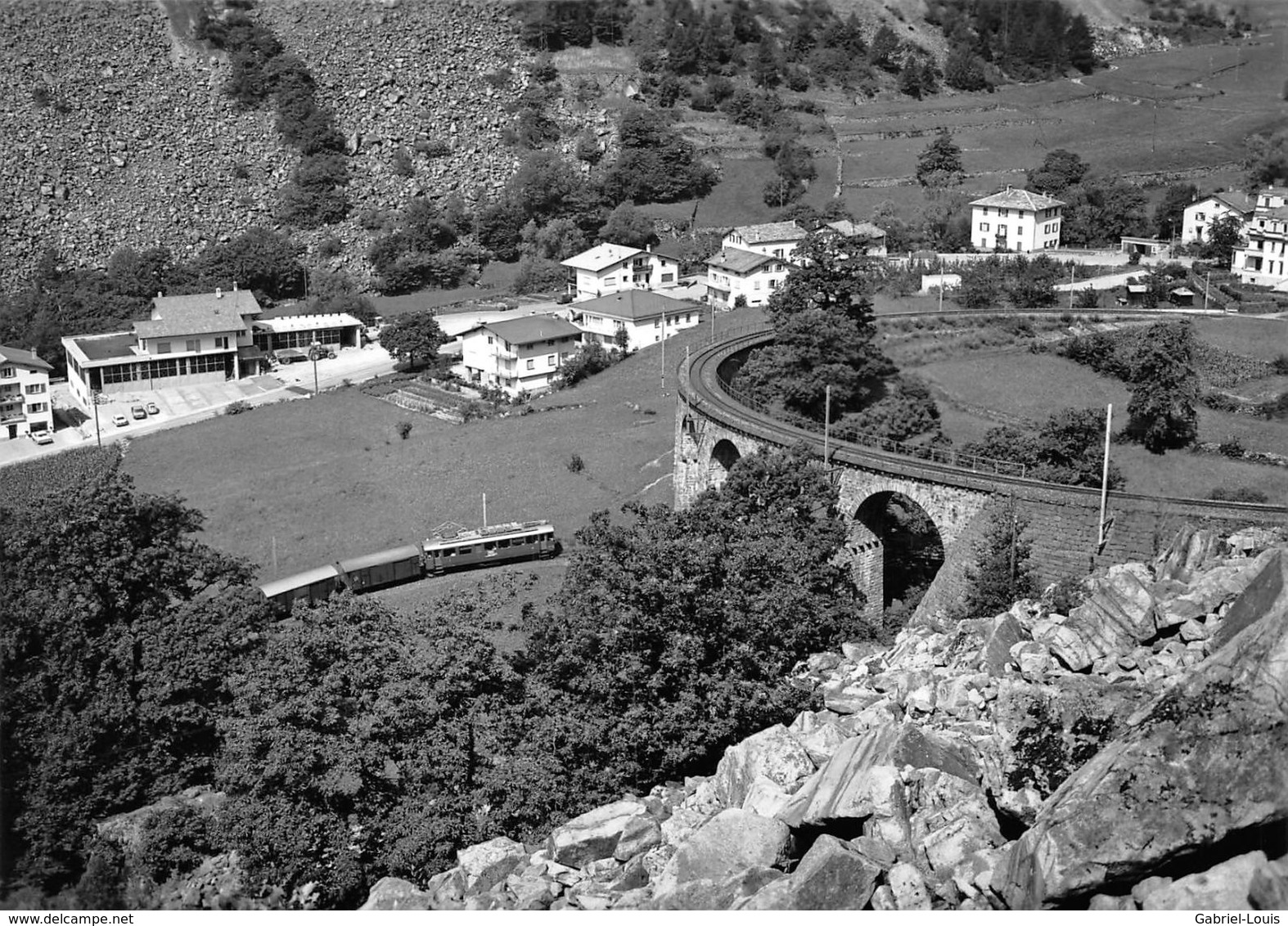 BVA -  Viaduc Brusio Hélicoidal ABe 4/4 37 - Rhätische Bahn - RhB - R.h.B. Ligne De Chemin De Fer Train - Brusio