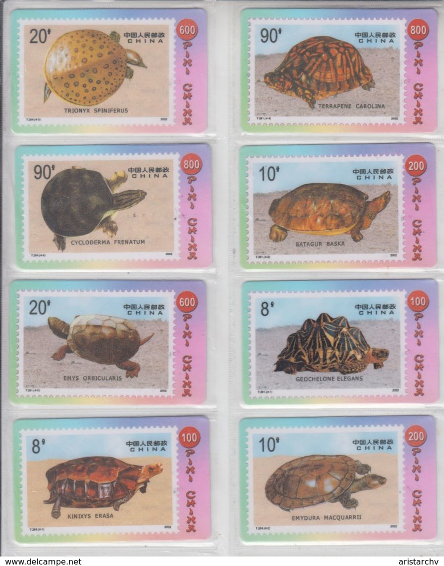CHINA TURTLE SET OF 16 PHONE CARDS - Schildpadden