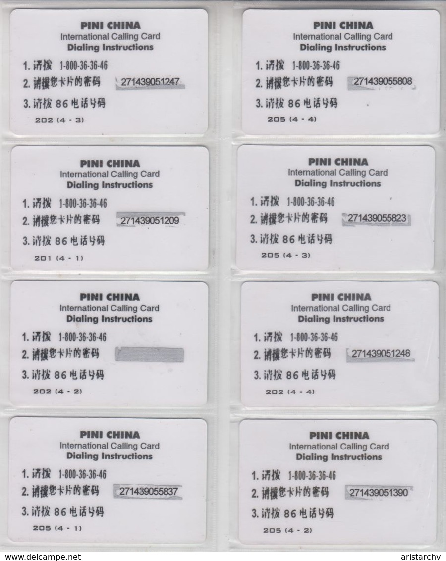 CHINA TURTLE SET OF 16 PHONE CARDS - Tartarughe