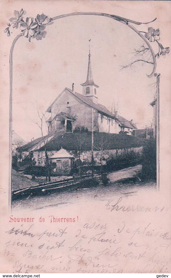 Souvenir De Thierrens, L'Eglise (22.7.1900 U) Rouille - Thierrens