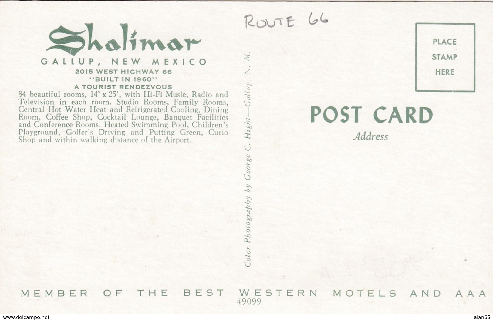 Helicopter Over Shalimar Motel, Gallup New Mexico Route 66 Lodging, C1960s Vintage Postcard - Route '66'