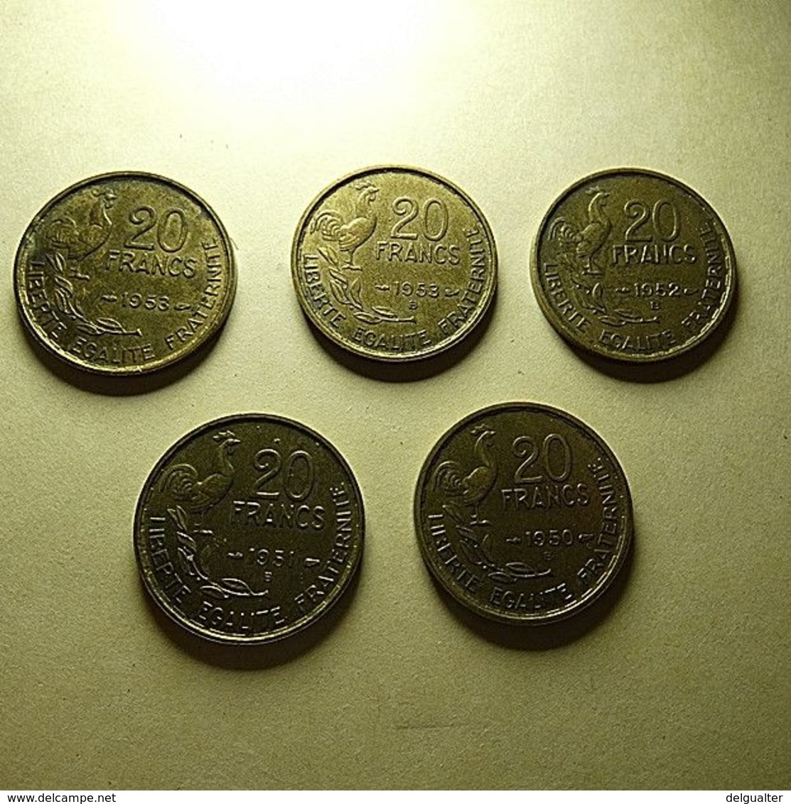 France 5 Coins 20 Francs All Different - Kilowaar - Munten