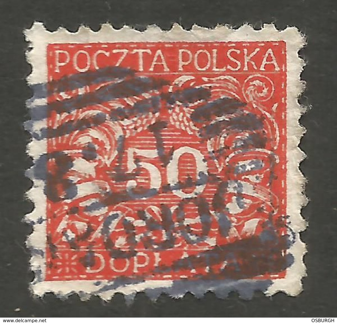 POLAND. 50g POSTAGE DUE USED JORDANOW - Taxe