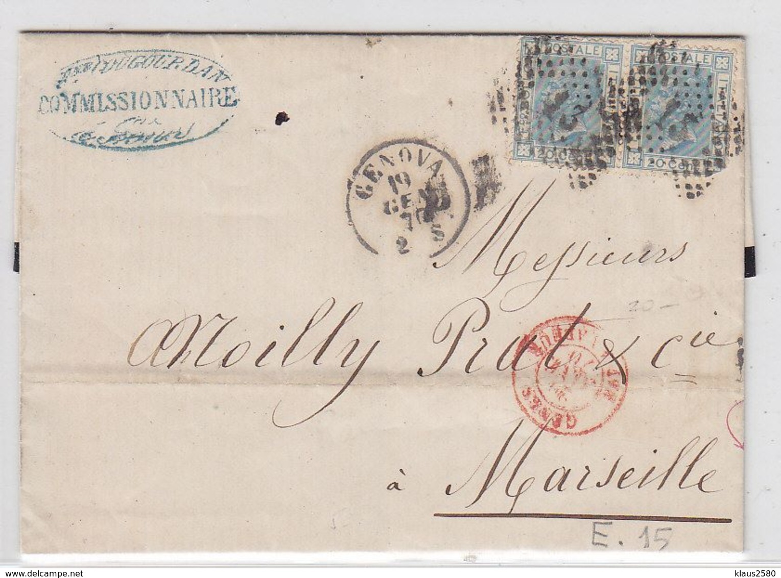 Italien Um 1870 Brief Mit MEF Nach Marseille - Altri & Non Classificati