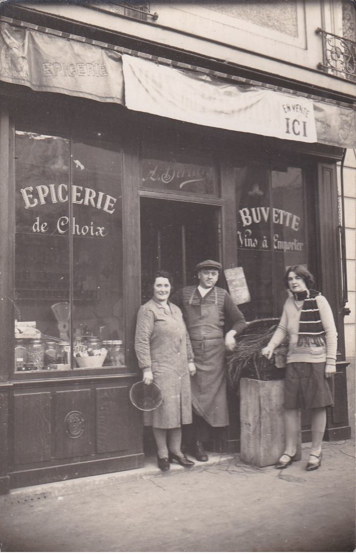 CARTE PHOTO D'une Epicerie,façade De Magasin (lot  1 ) - Fotografie