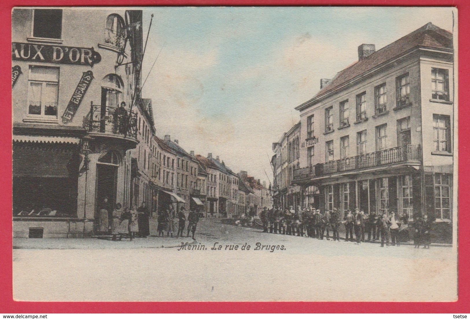 Menin - La Rue De Bruges ... Geanimeerd -1905  (verso Zien ) - Menen