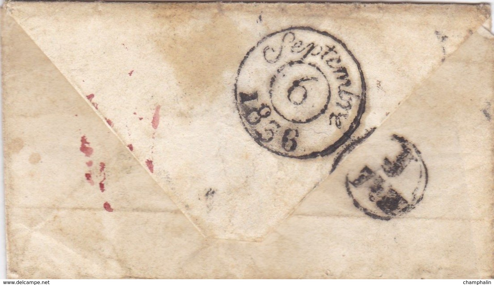 PSC Pour Paris (75) - 6 Septembre 1836 - CAD Rond Type 1807 - Taxe Manuelle 13 Rouge + Cachet - 1801-1848: Précurseurs XIX