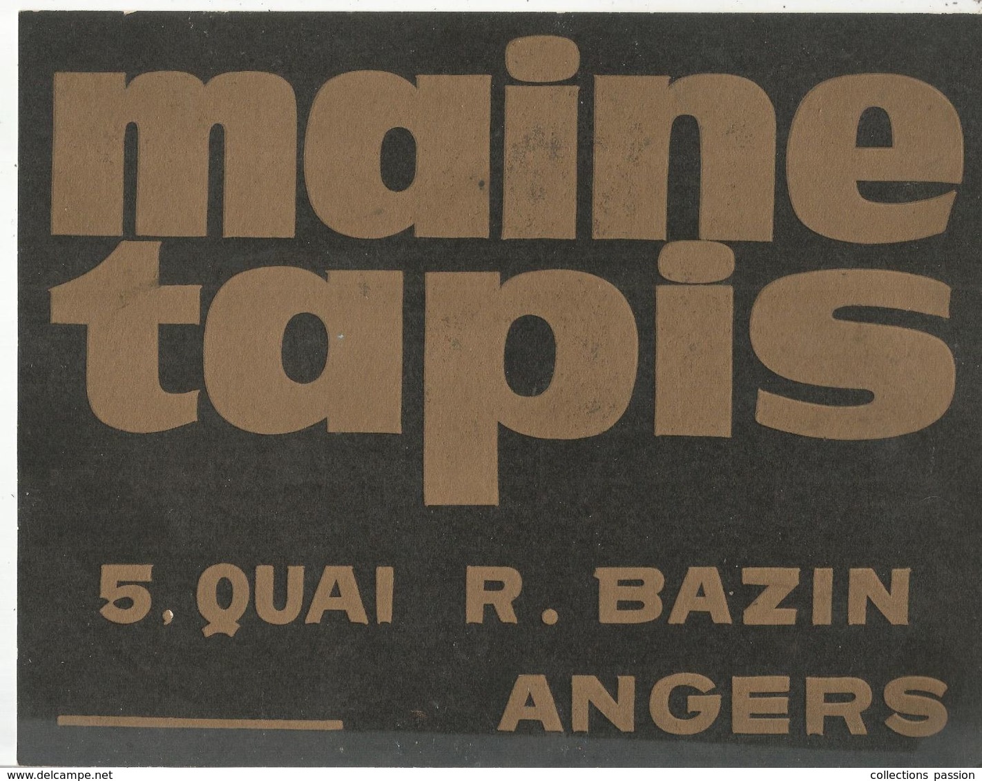 JLR , Publicité , Plaque En Carton , MAINE TAPIS , ANGERS , 270 X 215 Mm,  Frais Fr 2.55 E - Pappschilder