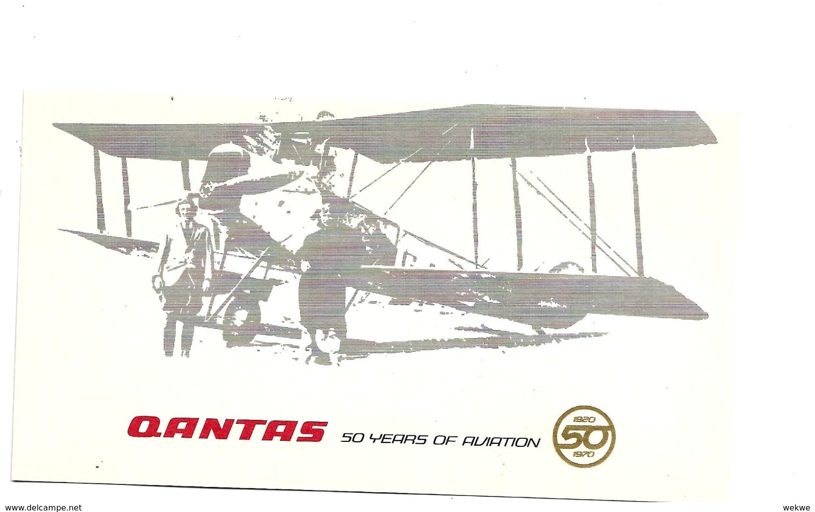 Aus251 / AUSTRALIEN - Qantas - 50 Jahre 1970 Mit Ersttag-Stempel - Brieven En Documenten