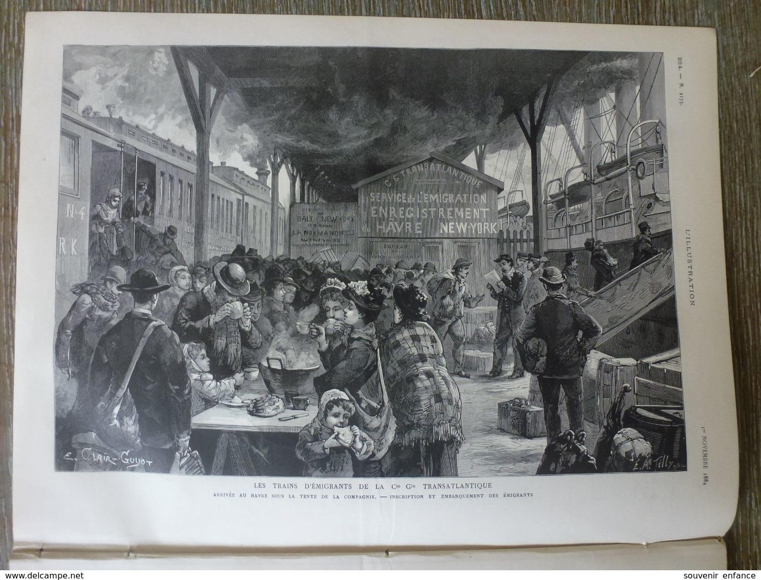 L'Illustration 1 Novembre 1884 2175 Les Trains D'Emigrants Compagnie Transatlantique Le Havre Ecole Centrale Duilio - 1850 - 1899