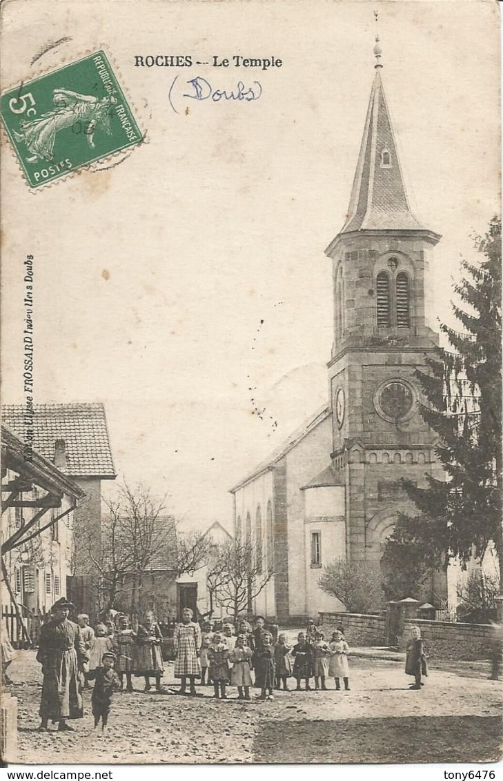 Cp Roches  Les Blamont 25 Le Temple Tres Animé Année 1908 - Altri & Non Classificati