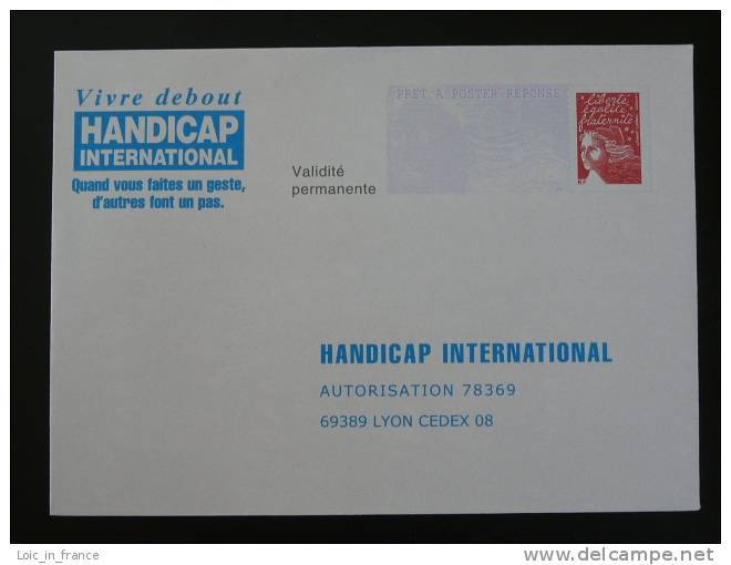 PAP Réponse "Luquet RF" Handicap International Verso 0207677 Intérieur Sans N° - PAP: Ristampa/Luquet