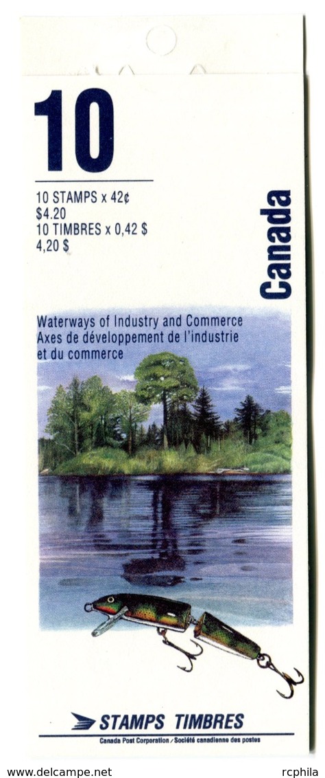 RC 17786 CANADA BK145a RIVIÈRES ISSUE CARNET COMPLET COLLÉ OUVERT GLUD OPEN BOOKLET NEUF ** TB MNH VF - Ganze Markenheftchen