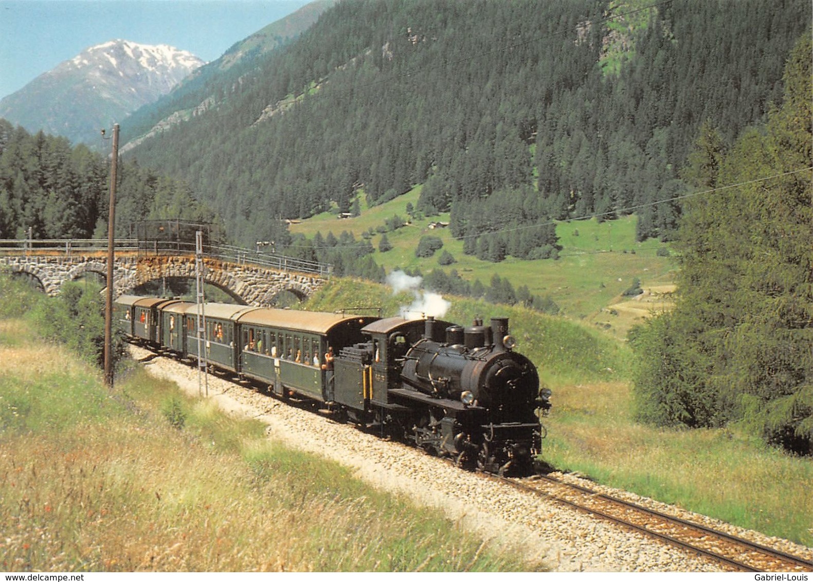 BVA - Entre Carolina Et Zernez G 4/5 108 - Rhätische Bahn - RhB - R.h.B. Ligne De Chemin De Fer Train - Zernez