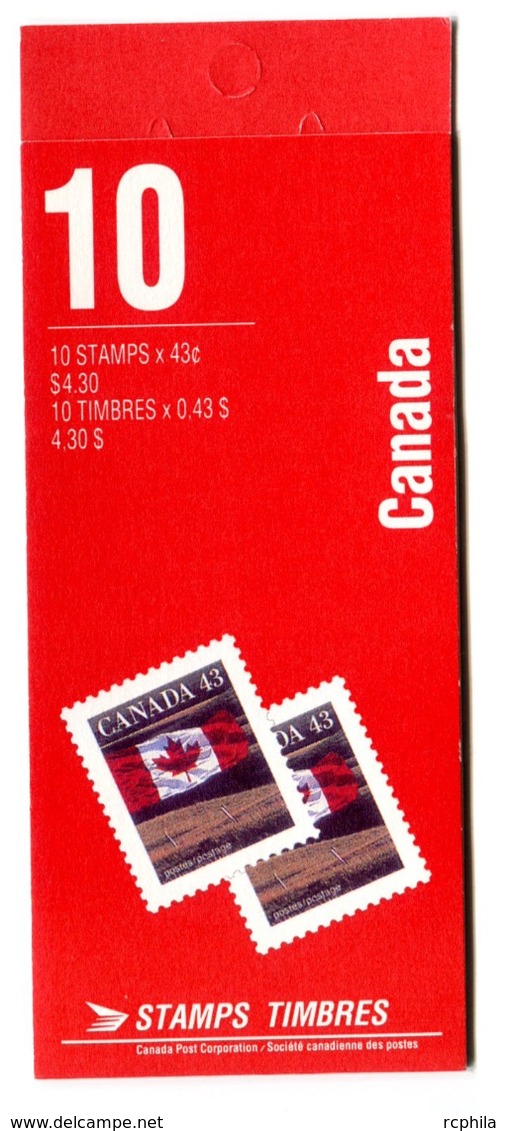 RC 17796 CANADA BK153 FLAG OVER PRAIRIE ISSUE CARNET COMPLET NON COLLÉ OUVERT NOT GLUED OPEN BOOKLET NEUF ** TB MNH VF - Volledige Boekjes