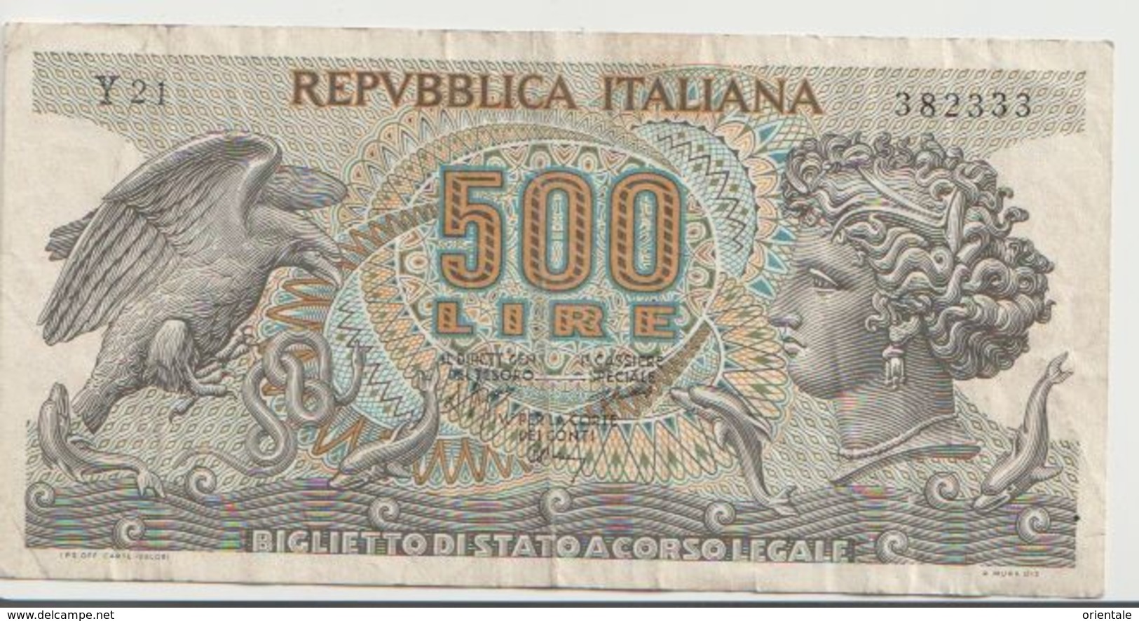 ITALY  P. 93a 500 L 1970 VF - 500 Lire