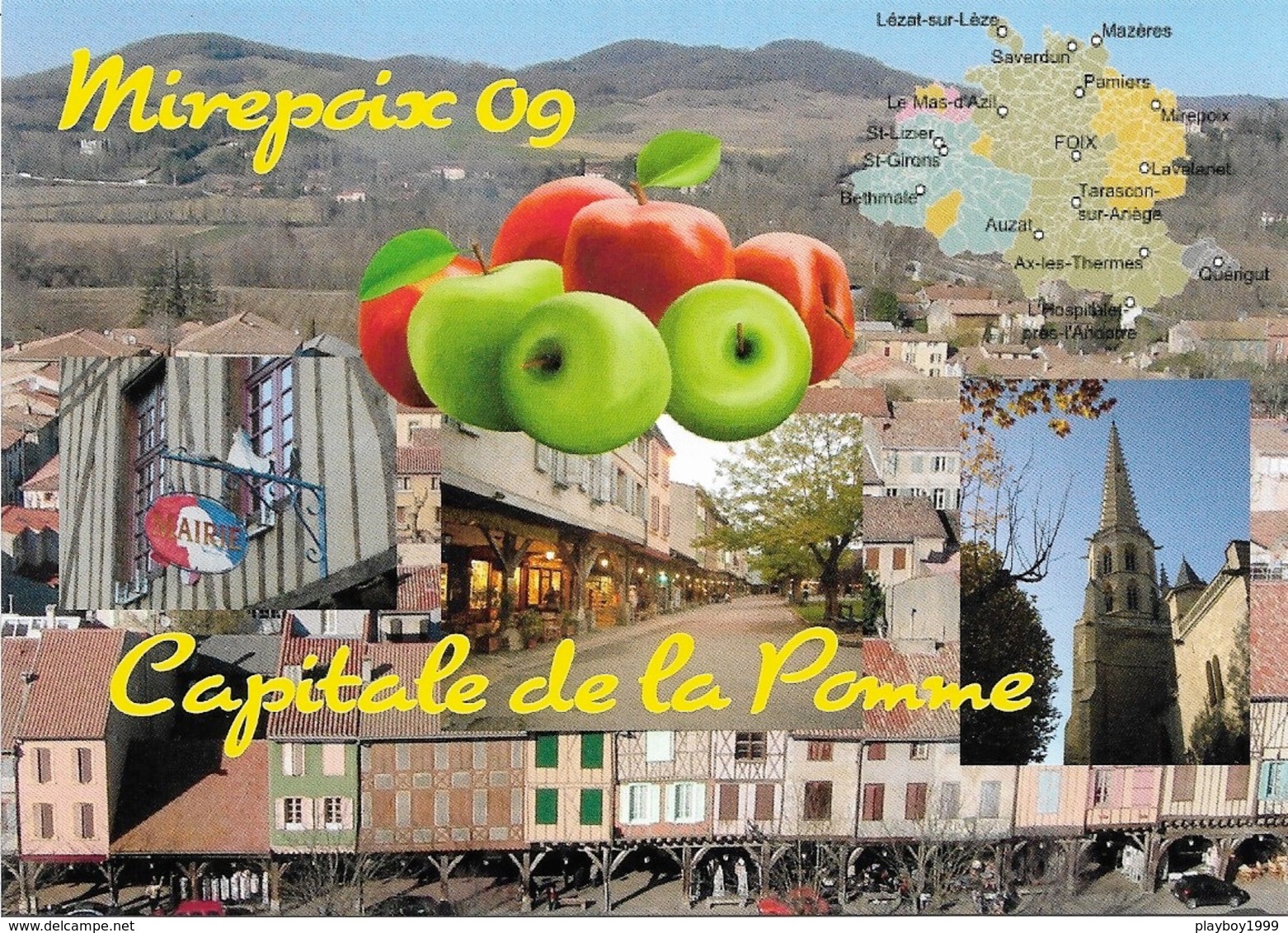 09 - MIREPOIX - Capitale De La Pomme - 3 Vues - Carte Géo Du Département De L'Ariège - Cpm - Vierge - - Mirepoix