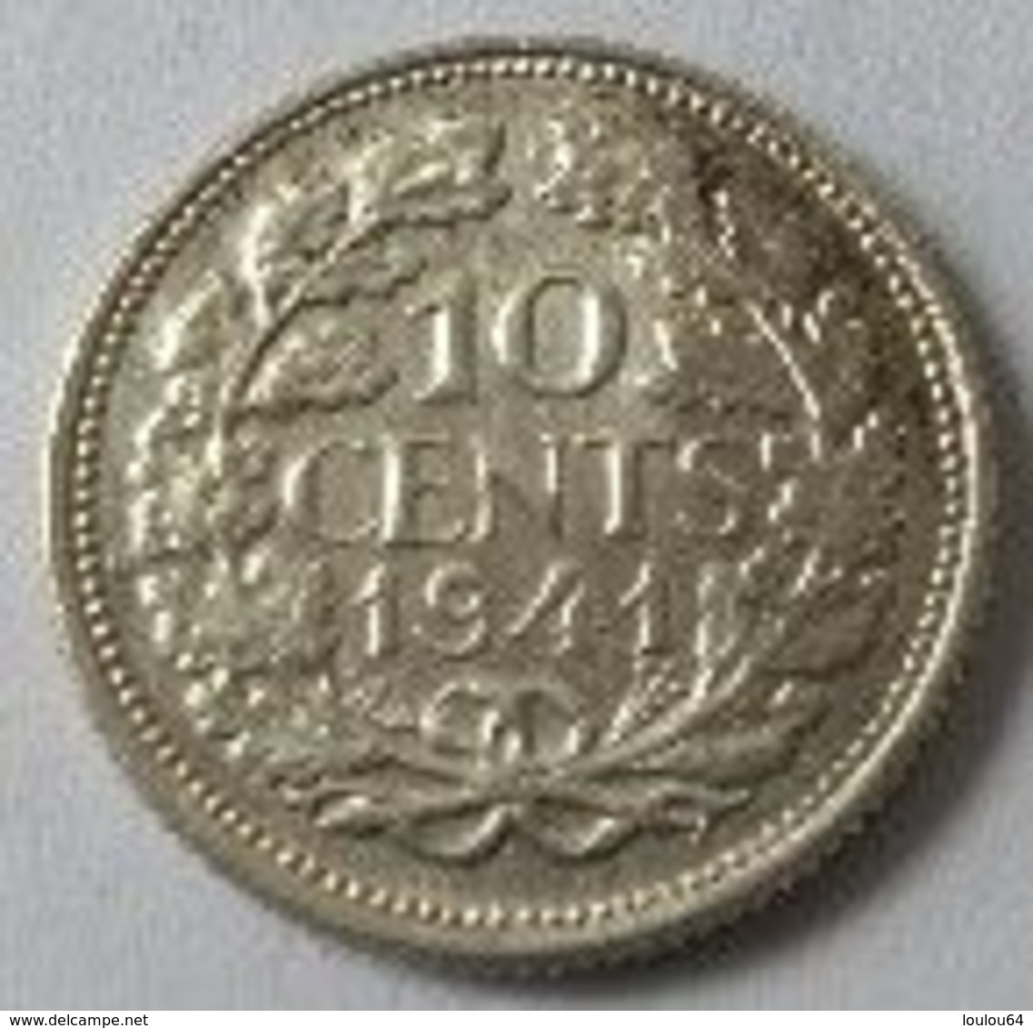 10 CENTIMES - 1941 - WILHELMINA - PAYS-BAS - Superbe - Argent - - 10 Cent