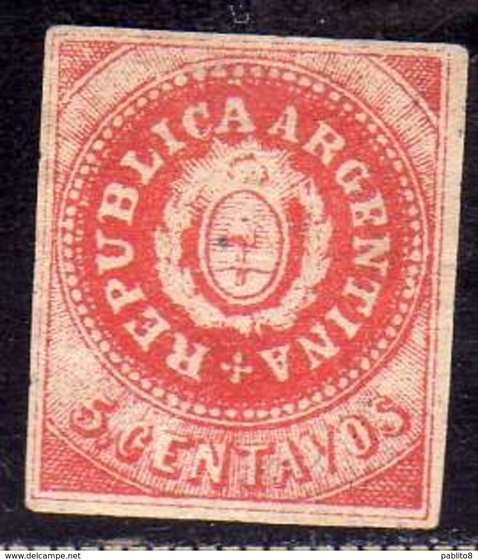 ARGENTINA 1863 SEAL OF REPUBLIC CENT. 5c MLH - Ungebraucht