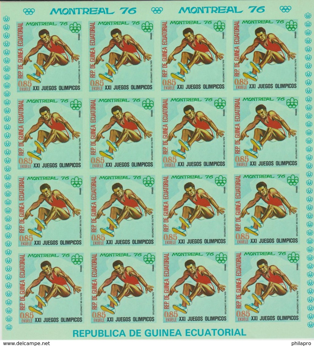 JUMPING  IMPERFORATED  1976  OLYMPIC   **MNH    Full Sheet 0F 16 Réf  GGF57 - Jumping