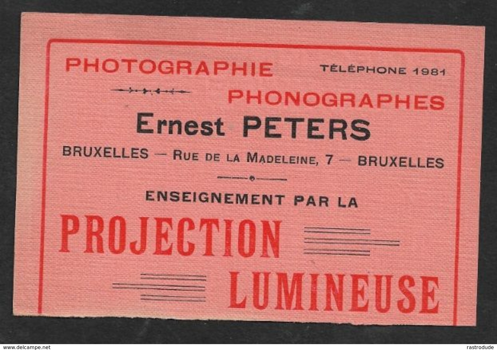 1906 BELGIQUE - PRÉOBLITÉRÉ 1C A GAND  - IMPRIMÉ  PUBLICITÉ PROJECTION LUMINEUSE , PHOTOGRAPHIE, PHONOGRAPHES - Roller Precancels 1900-09