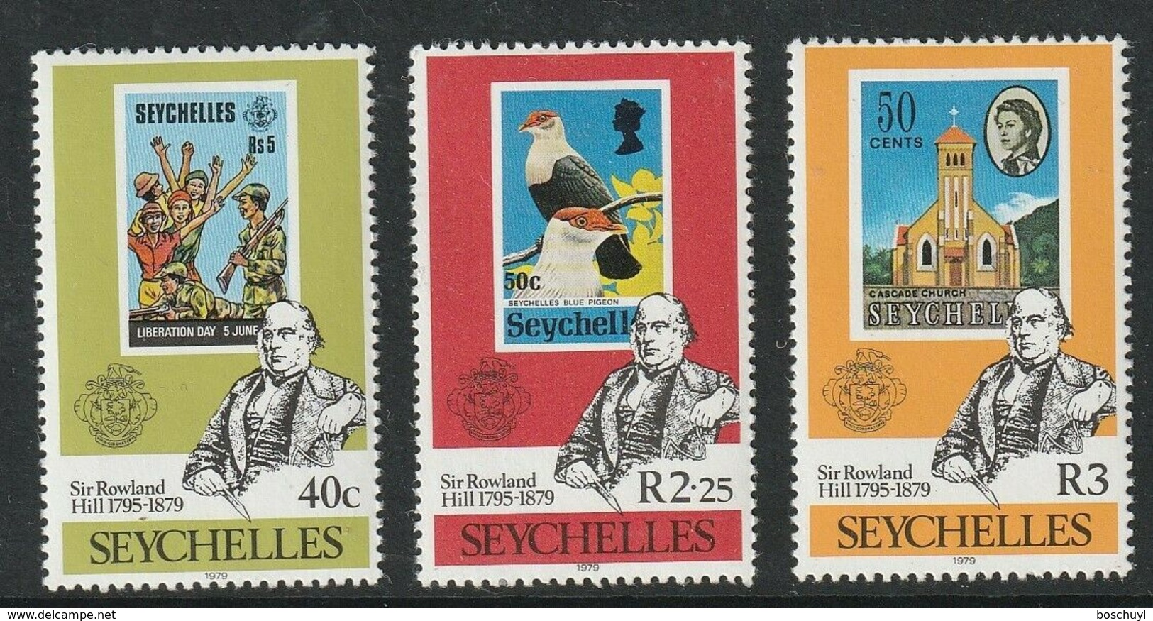 Seychelles, 1979, Death Of Rowland Hill, UPU, United Nations, MNH, Michel 439-441 - Seychelles (1976-...)