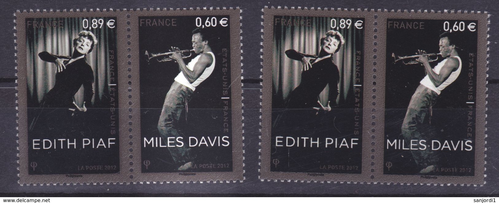 France 4671/4672  Variété Rideau Personnages Roses Et Normal Edith Piaf Miles Davis Neuf ** TB MNH Sin Charnela - Nuevos