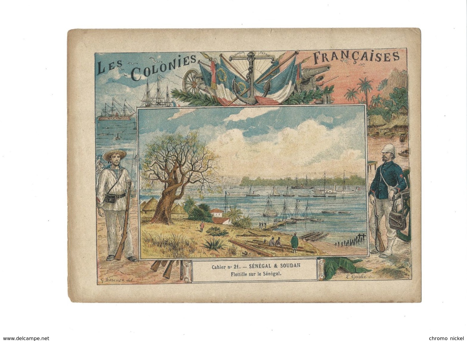 Sénégal Et Soudan Flottille Sur Le Sénégal Navire Bateau Protège-cahier Colonies Françaises 220 X 175 TB 3 Scans - Omslagen Van Boeken