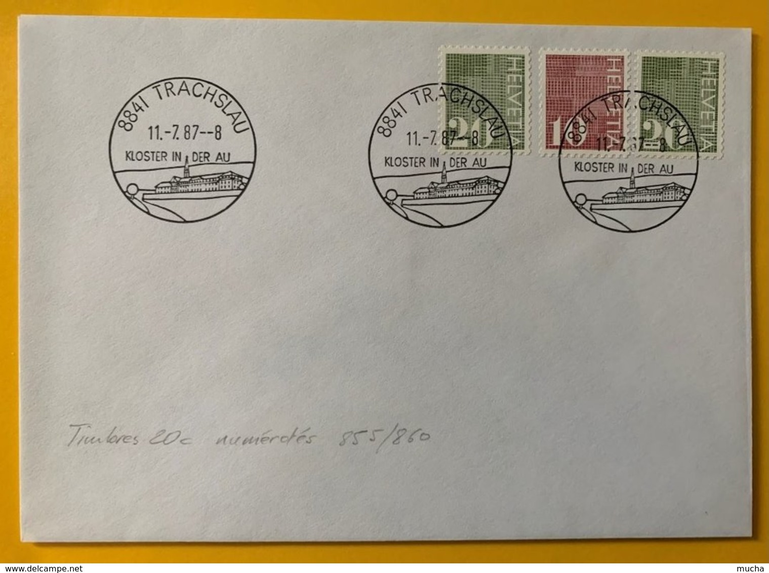 10217 -  Timbres Automates 1970 10 Ct & 2x 20ct , Les 2o Ct Avec Nos  Sur Enveloppe Trachslau 11.07.1987 - Coil Stamps
