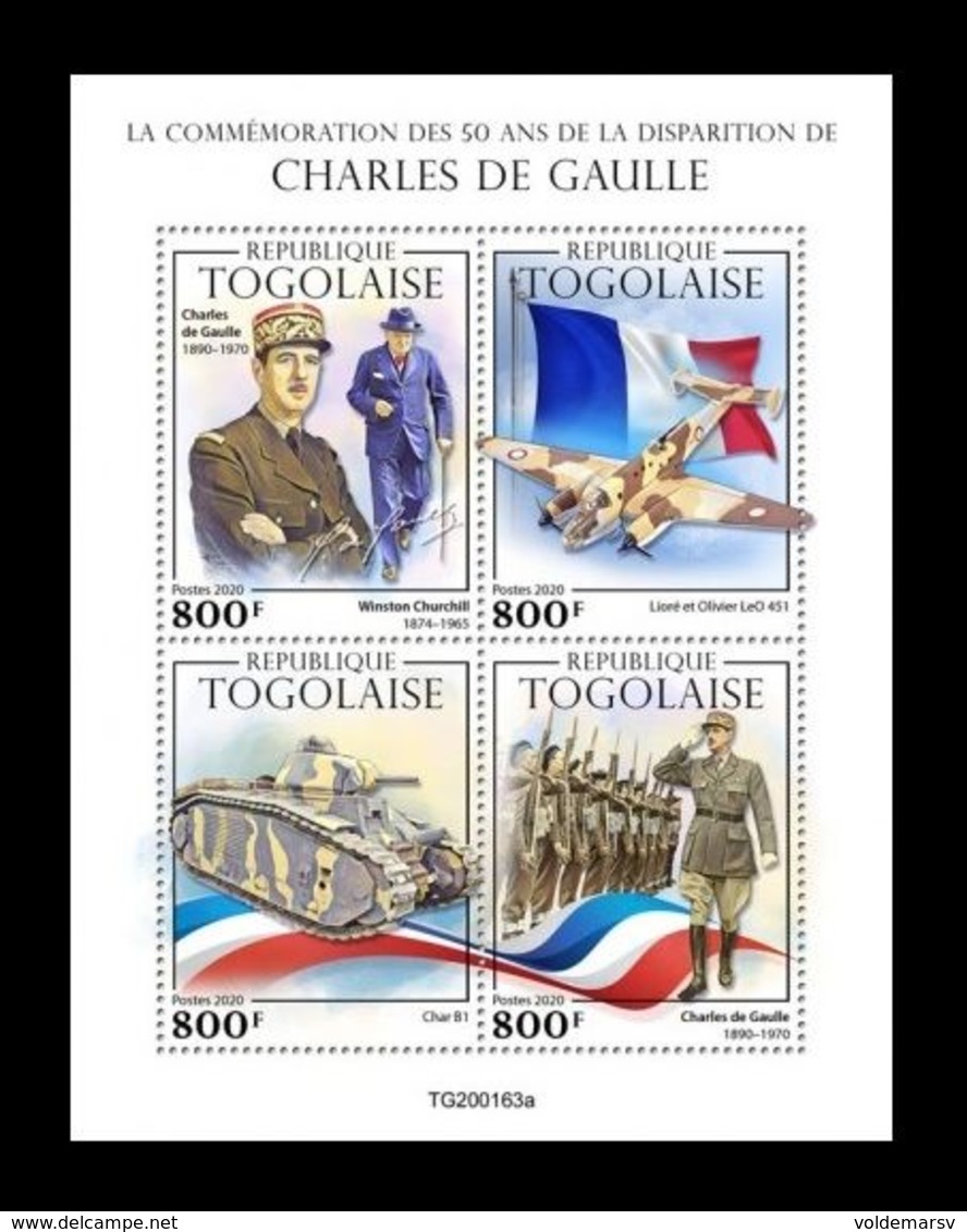 Togo 2020 Mih. 11339/42 World War II. Charles De Gaulle MNH ** - Togo (1960-...)