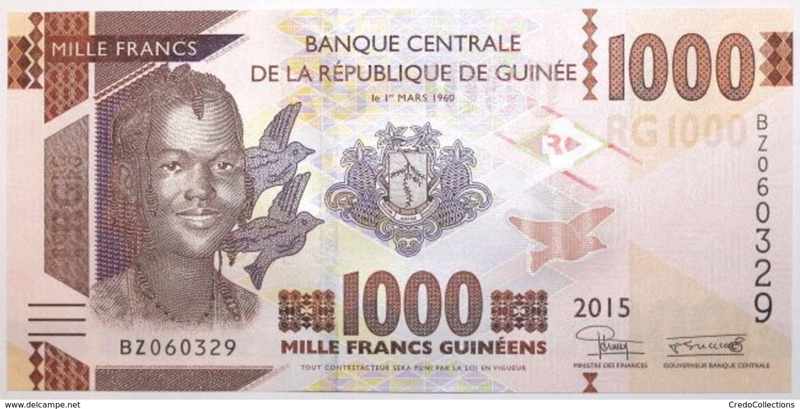 Guinée - 1000 Francs Guinéens - 2015 - PICK 48a - NEUF - Guinée