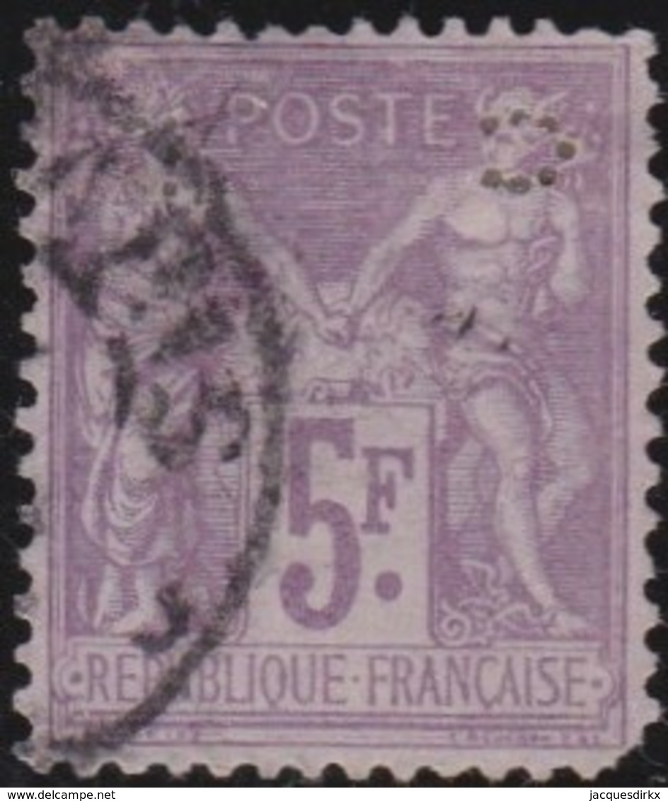 France  .    Yvert   .    95     .     O     .     Oblitéré   .   /  . Cancelled - 1876-1898 Sage (Type II)