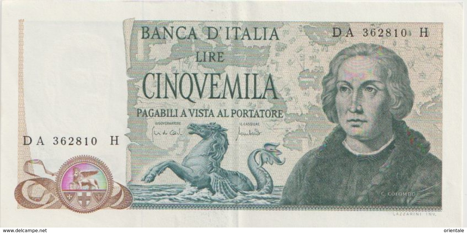 ITALY P. 102a 5000 L 1971 AUNC - 5000 Lire