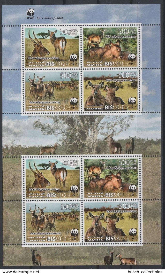 Guiné-Bissau 2008/2019 ERROR INVERTED OVERPRINT Faune Fauna Kobé Kobus Ellipsiprymnus Defassa WWF MNH** RARE - Unused Stamps
