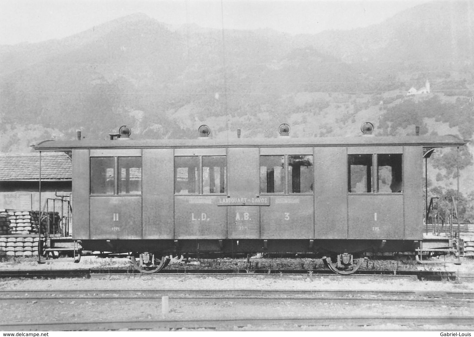 BVA -  Voiture AB 3 SIG Pour Landquart-Davos - Rhätische Bahn - RhB - R.h.B. Ligne De Chemin De Fer Train - Landquart