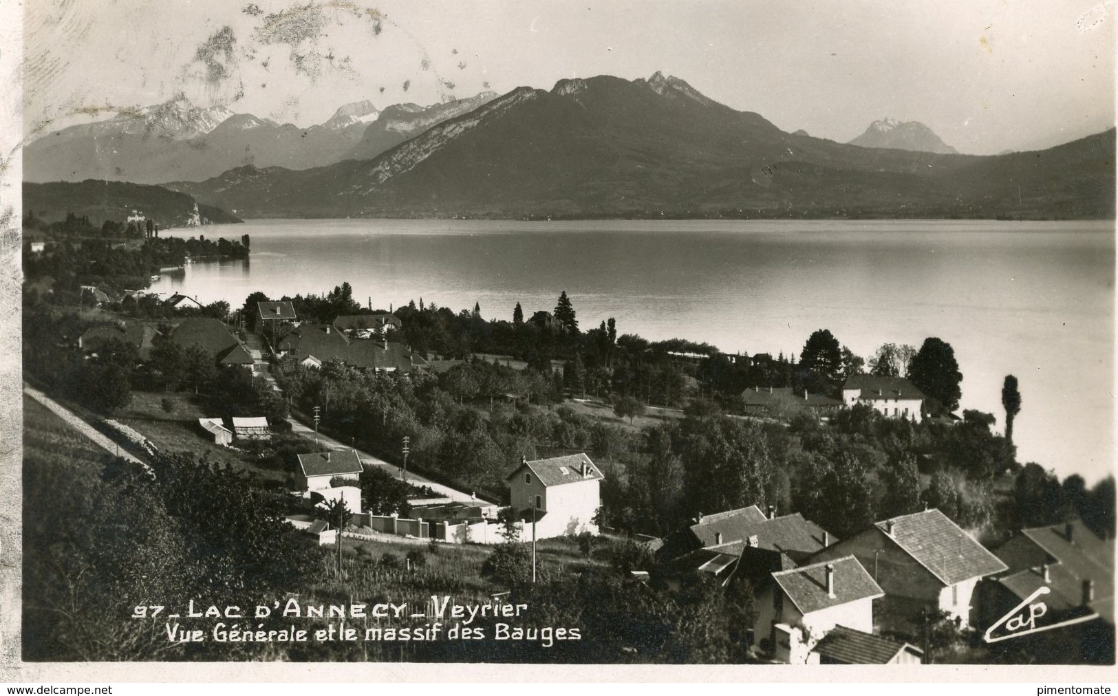 VEYRIER VUE GENERALE LAC D'ANNECY LE MASSIF DES BAUGES - Veyrier