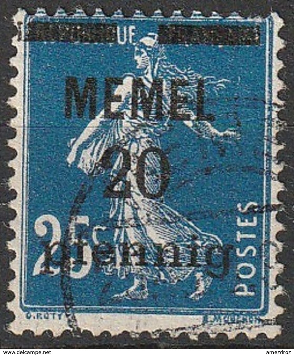 Memel 1920 N° 20 Semeuse Surchargée (E14) - Gebruikt