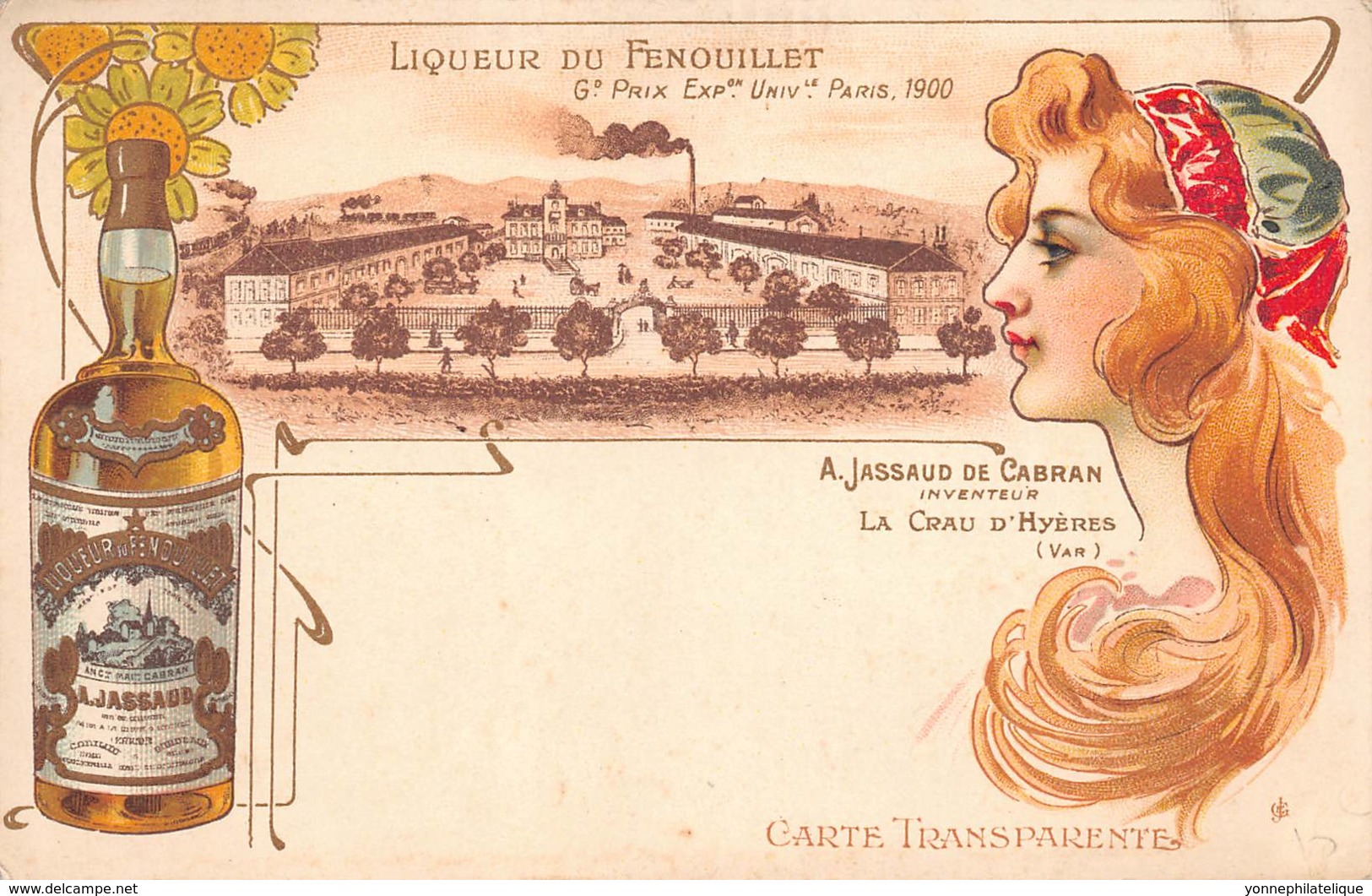 83 - VAR - LA CRAU D'HYERES - 10041 - Carte Transparente Fenouillet Liqueur De Prestige-grande Marque Inventée En 1840 - La Crau